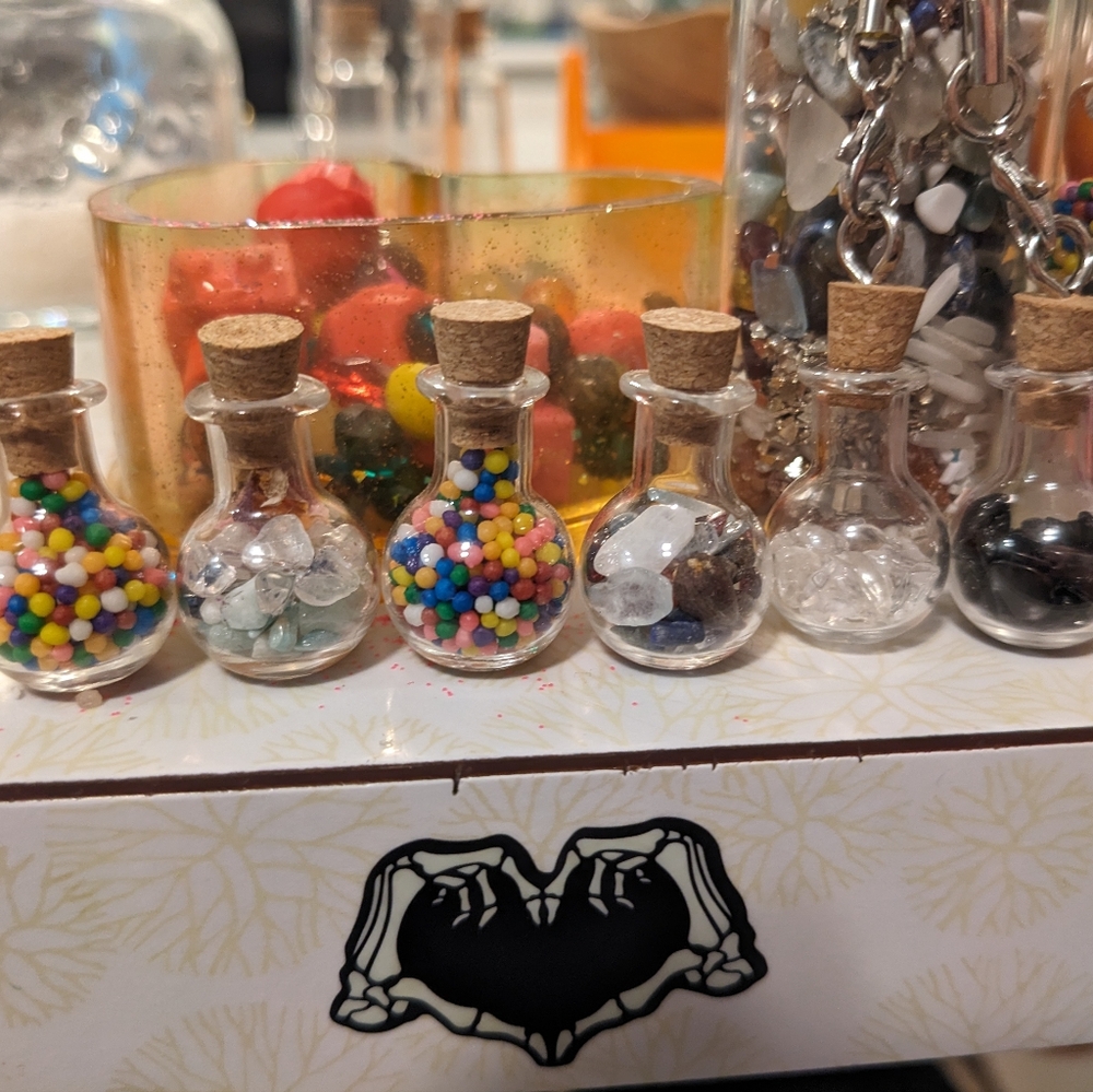 Mini Glass Potion Bottles Tiny Crystal Charms Add On To Any Bundle $5 Each!